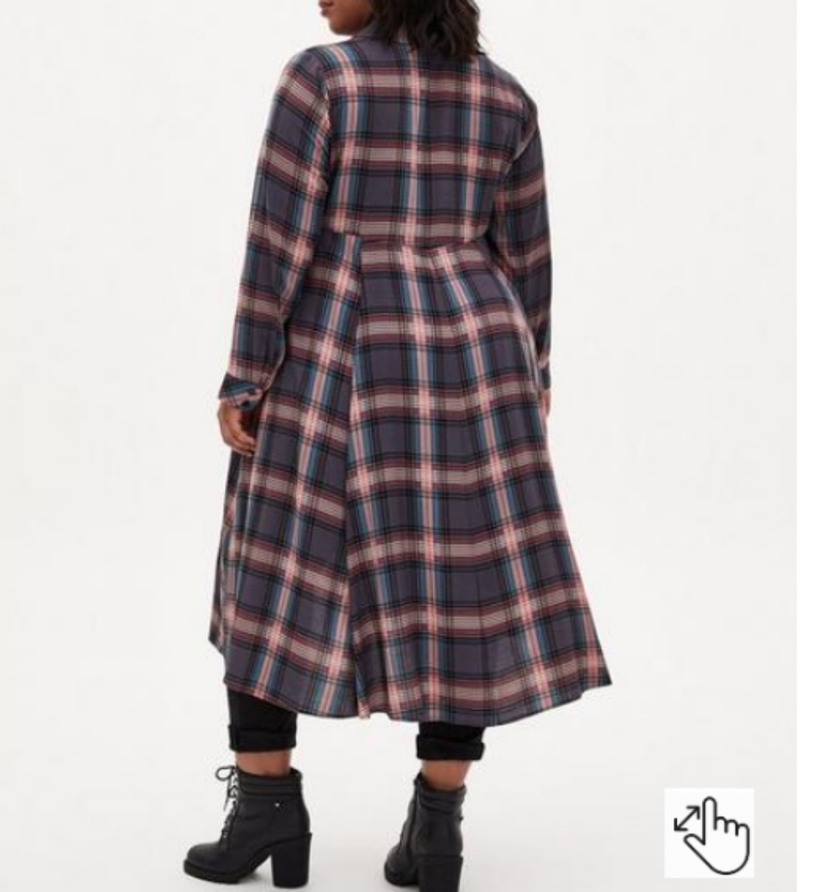 Torrid Challis Maxi Shirt Style Kimono - Picture 3 of 11